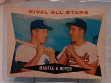 1960 TOPPS #160 RIVAL ALL STARS- Mickey  Mantle / Boyer Excellent Shape!