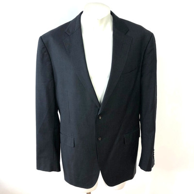 SuitSupply Super 110's 46L LONG 100% Wool Button Blazer Jacket Blue PLS READ