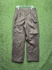 Vintage French Army Wool Pants Mens 30x30 Brown M52 Field Button Fly High Waist