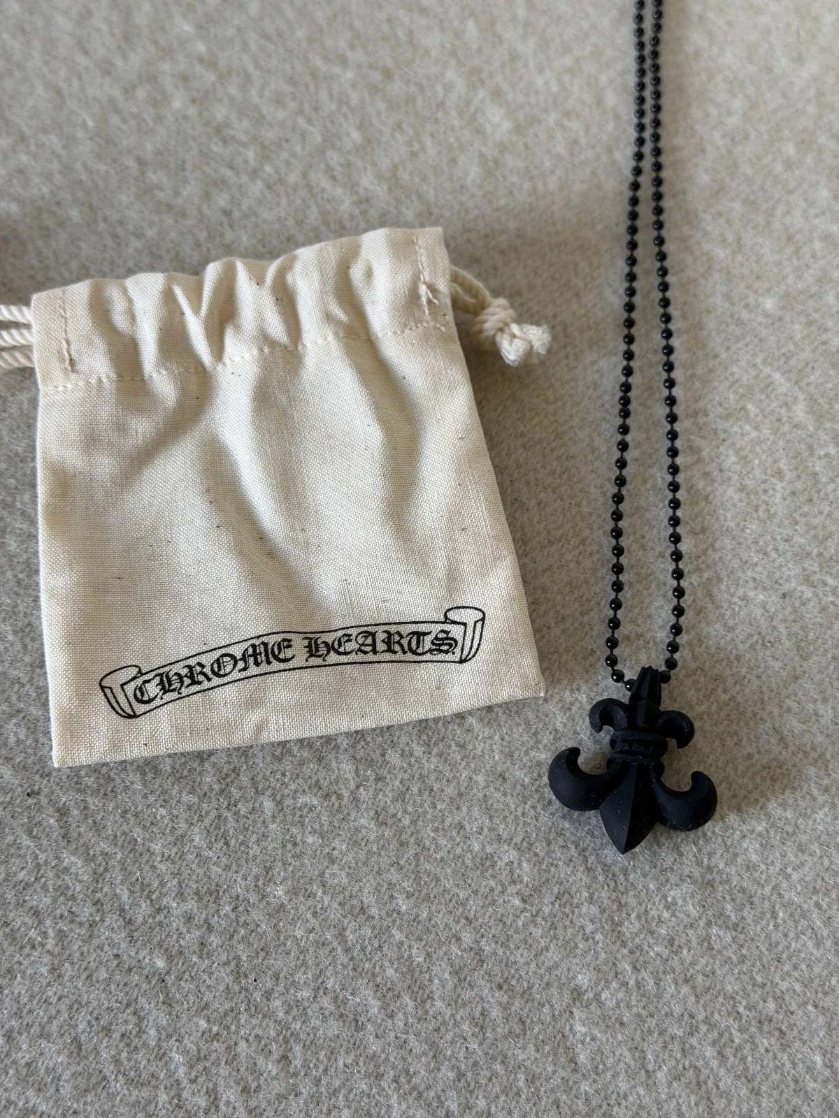 Chrome Hearts Silicone BS Fleur Pendant - Black - NEW