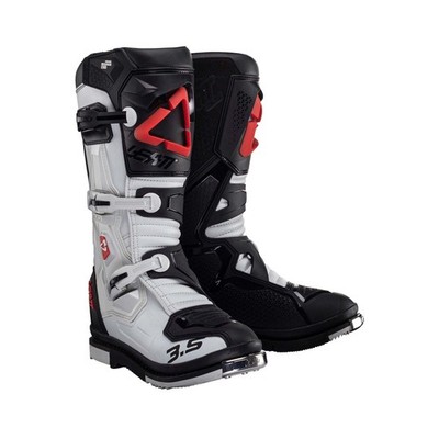 Motorradstiefel LEATT Moto 3.5 HydraDri Forge grau schwarz SideLock Verschluss