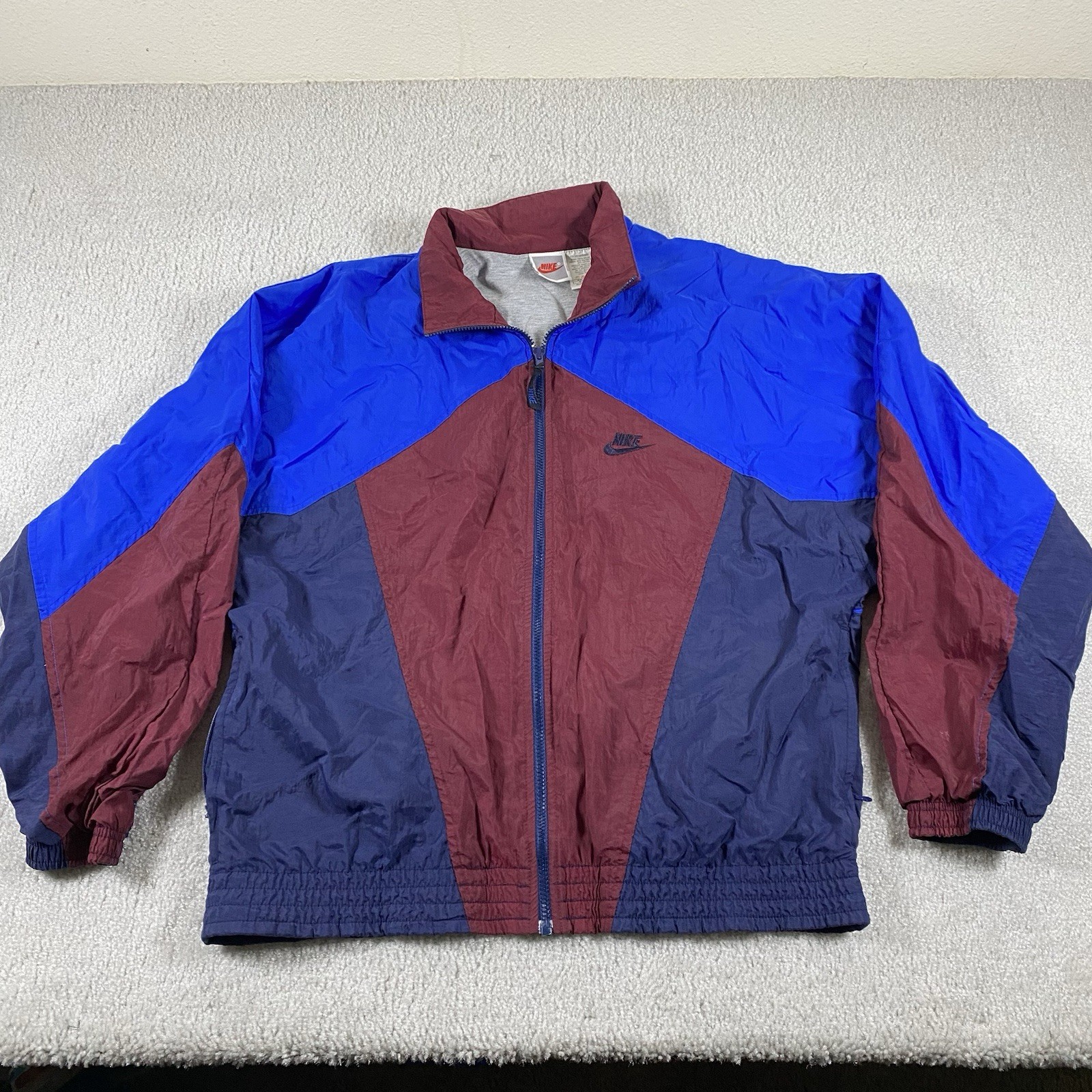 SACAI X NIKE Giacca Nike vintage uomo media rossa blu giacca a vento nylon color block anni 90