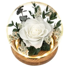 Preserved Roses & Fresh Flowers Bouquet – Gift for Women Roses That Last Fore...