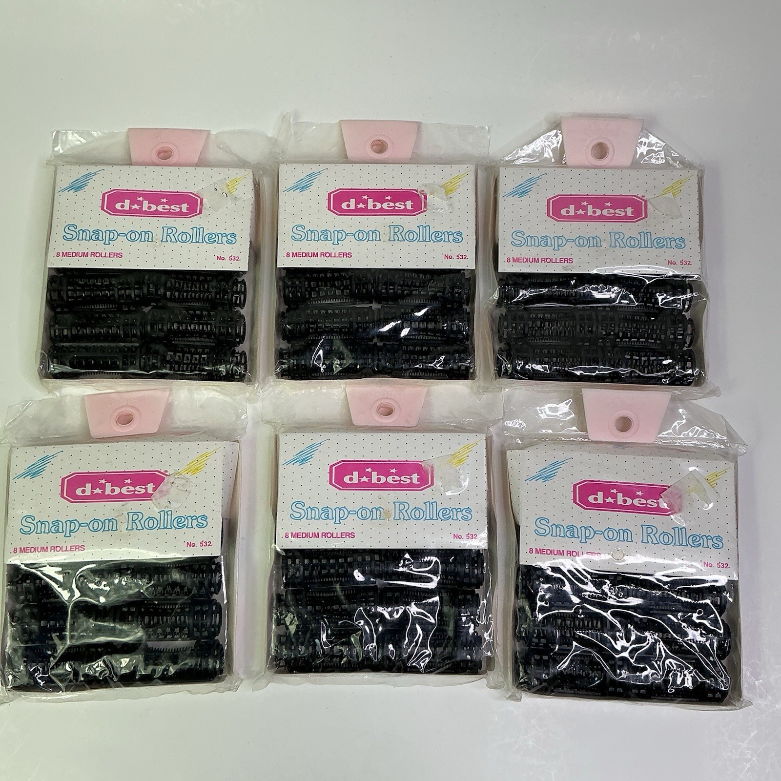 D Best Snap On Medium Rollers Set 6– 8 Pks Black #532