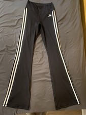 adidas Women  s Black/White 3-Stripe Track Pants S