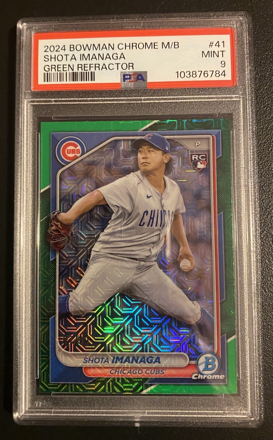 2024 Bowman Chrome Mega Box Shota Imanaga #41 Green Refractor /99 PSA 9 Rookie