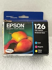 Genuine Epson 126 Tri-Color Ink Cartridges Cyan Magenta Yellow 07/2019