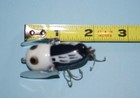 VINTAGE HEDDON TINY CRAZY CRAWLER TOP WATER LURE BLACK & WHITE GREAT CONDITION — photo 5