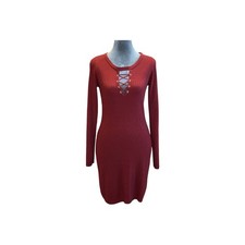 Planet Gold Windsor Wine Long Sleeve Short Sweater Dress Size Medium