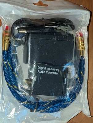 Analog to Digital Audio Converter Aluminum RCA to Optical with Optical Cable