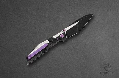 Poikilo Blade Komodo Folding Knife 3.75'' Bohler M398 Steel Blade Titanium Handle