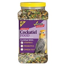 Premium Cockatiel Bird Food Seeds, with Probiotics, 4.5 lb. Jar