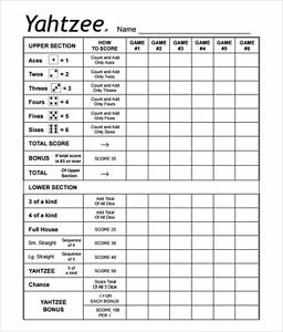 4 biadesivo laminato yardzee yahtzee farkle punteggio