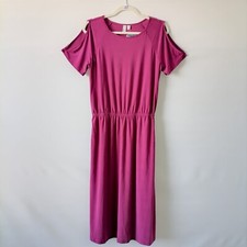 Jules & Leopold Women's Pink Cold shoulder Round Neck Fit & Flare Dress Size S