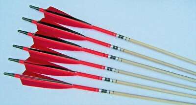 6 MATCHED WOOD ARROWS 31'' BOP