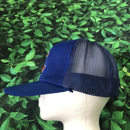 Vintage 80s Chicago Cuba Mesh Snapback Trucker Hat Cap Blue MLB - Picture 6 of 7