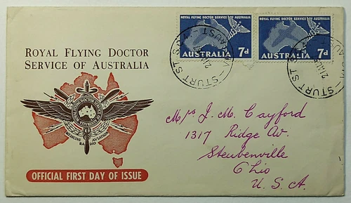 1957 FDC 7d Australia Royal Flying Doctor Service First Day Cover SC #305