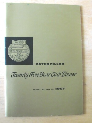 1957 CATERPILLAR PEORIA IL EMPLOYEE DINNER 25 YEAR SERVICE CLUB NAME LIST BOOK