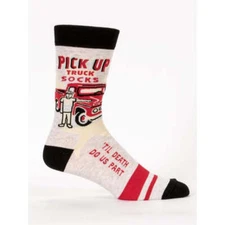 BlueQ BlueQ Pick Up Truck 'Til Death Do Us Part Funny Men's Crew Socks
