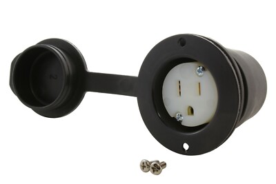 AC WORKS  ASOU515R-WC NEMA 5-15R Flange Outlet w/ Covers, 15A 125V Heavy-Duty