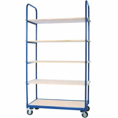 Etagenwagen mit 4 Lenkrollen, 2 mit Bremse, 5 Etagen, LxBxH 1050 x 500 x 1880 mm