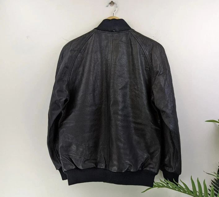Levis Black Thermore Padded Leather Bomber Baseball Jacket 499 New LVC Large