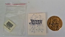 1991 WENDELL AUGUST CHRISTMAS BRONZE ORNAMENT "SANTA" ORIG PKG USA 19918