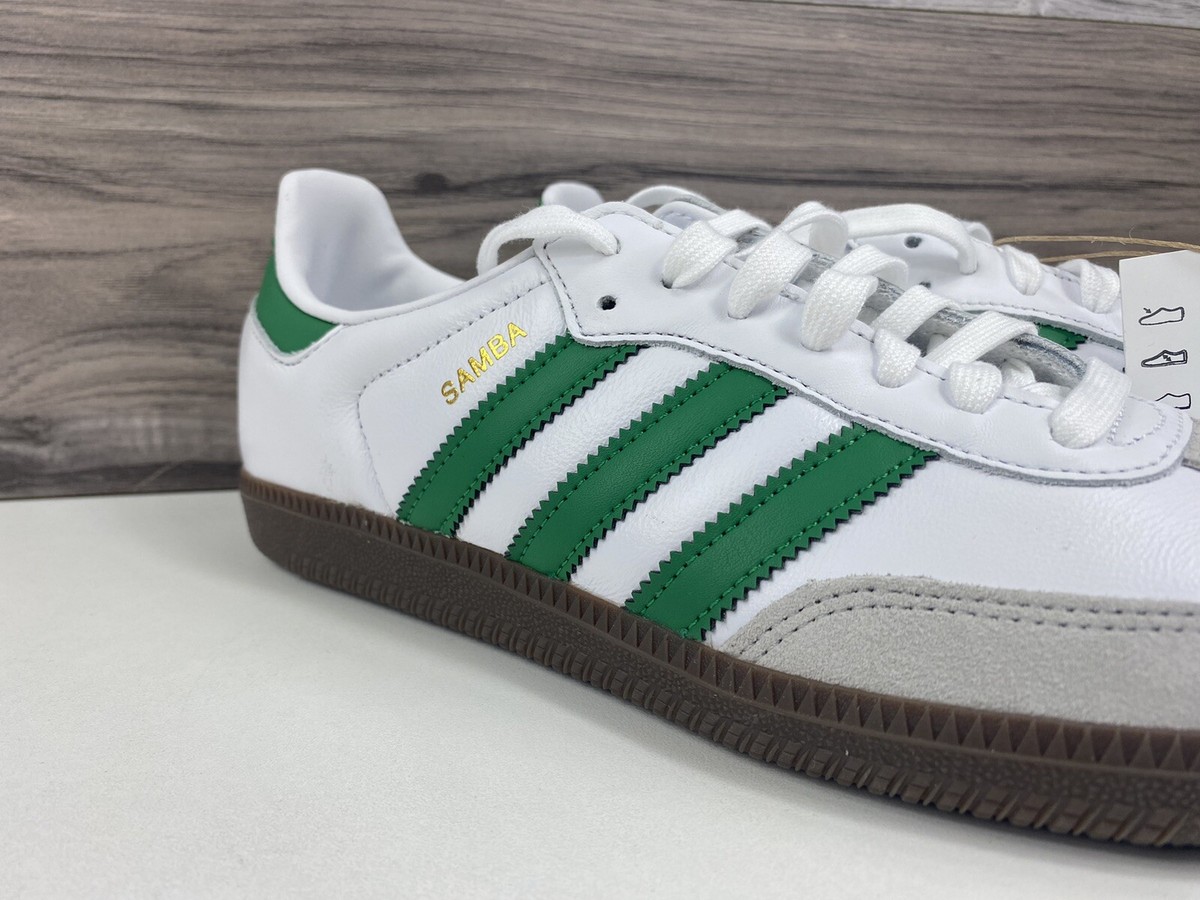 Adidas Samba Originals OG White Green Soccer Shoes (IG1024) Casual