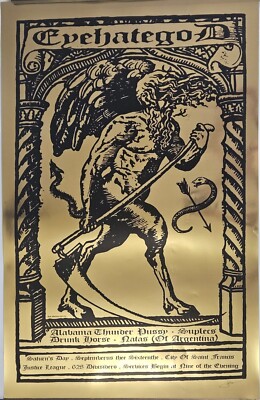 FRANK KOZIK SIGNED POSTER ~ Eyehategod Concert 2000 Tour Gold Foil