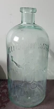 Allegheny Water Bottle, 1870s Greatest Dyspepsia Water Ever Discovered, 1/2 Gal