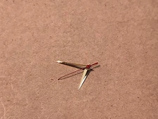 Set Of Factory NOS Accutron 218-219 Gilt Dauphine Hr/Min Red Painted Sweep Hands