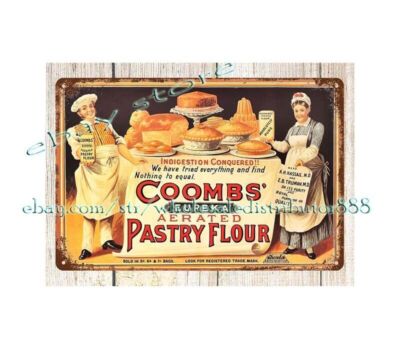 Coombs' Aerated Pastry Flour metal tin sign neutral home kitchen wall ...