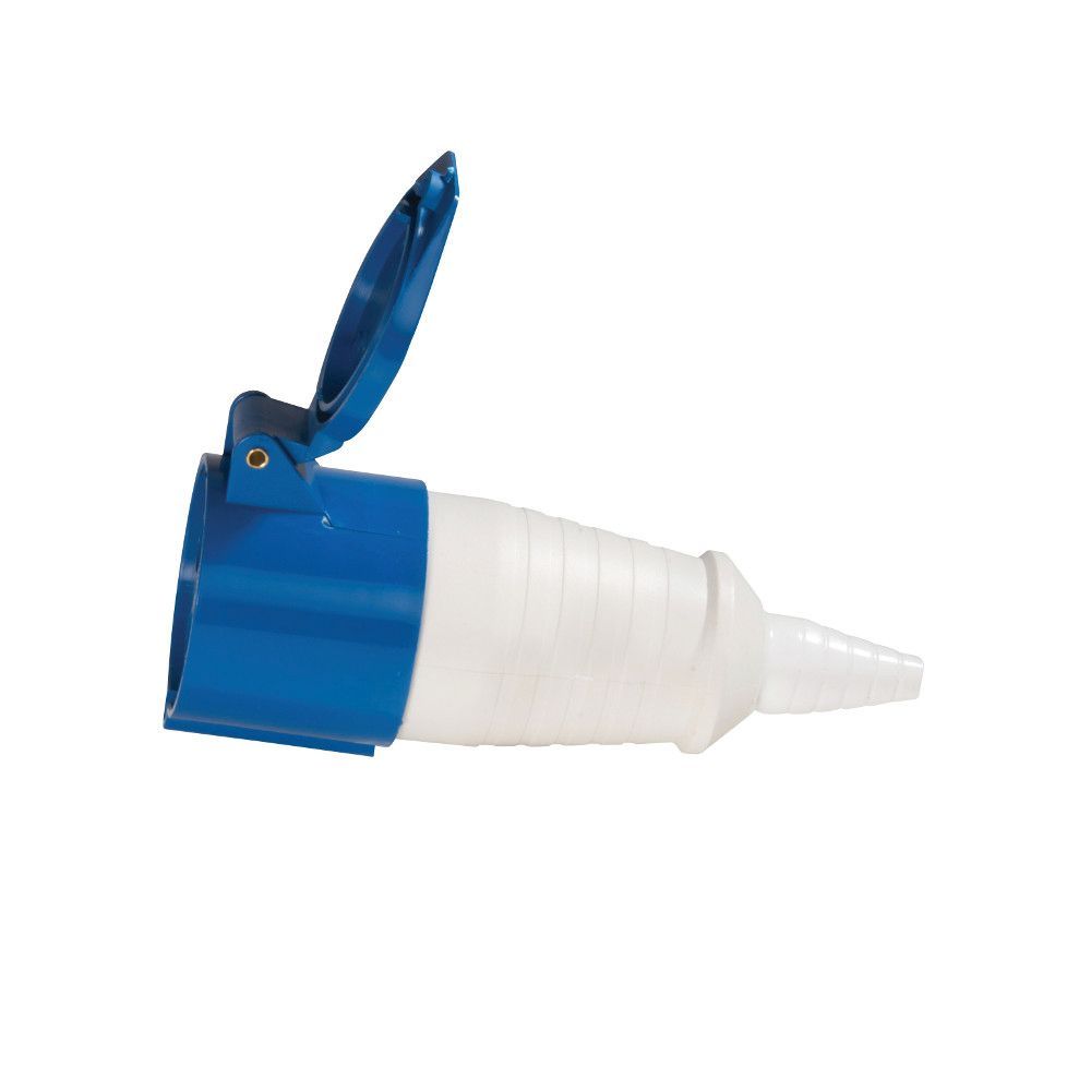 32A Blue In-line Female Socket 230-240V IP44 3 Pin 32 Amp 2P+E