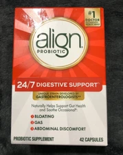 New Align Probiotic 24/7 Digestive Support 42 Capsules Bloating Gas Gut 1/2028