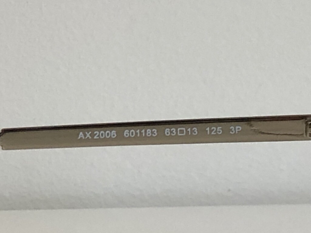 Armani Exchange AX 2006 601/83 Aviator Gold Sunglasses 63-13  display picture 3