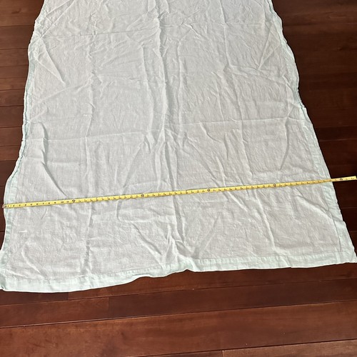 CRATE & BARREL Tablecloth Linen Helena Sky 60x120 Tag Mint Green Light Pastel - Picture 7 of 10