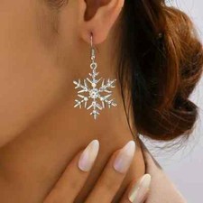 Ohrringe Schneeflocke Einhänger Ohrhänger Weihnachten Weihnachtsschmuck modern