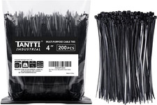 Zip Ties 4 Small Zip TiesÃÂ with 18ÃÂ lb Tensile Strength Black 200 Pack