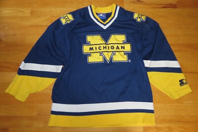 Vintage Starter MICHIGAN WOLVERINES (MED) Hockey Jersey w Twilled