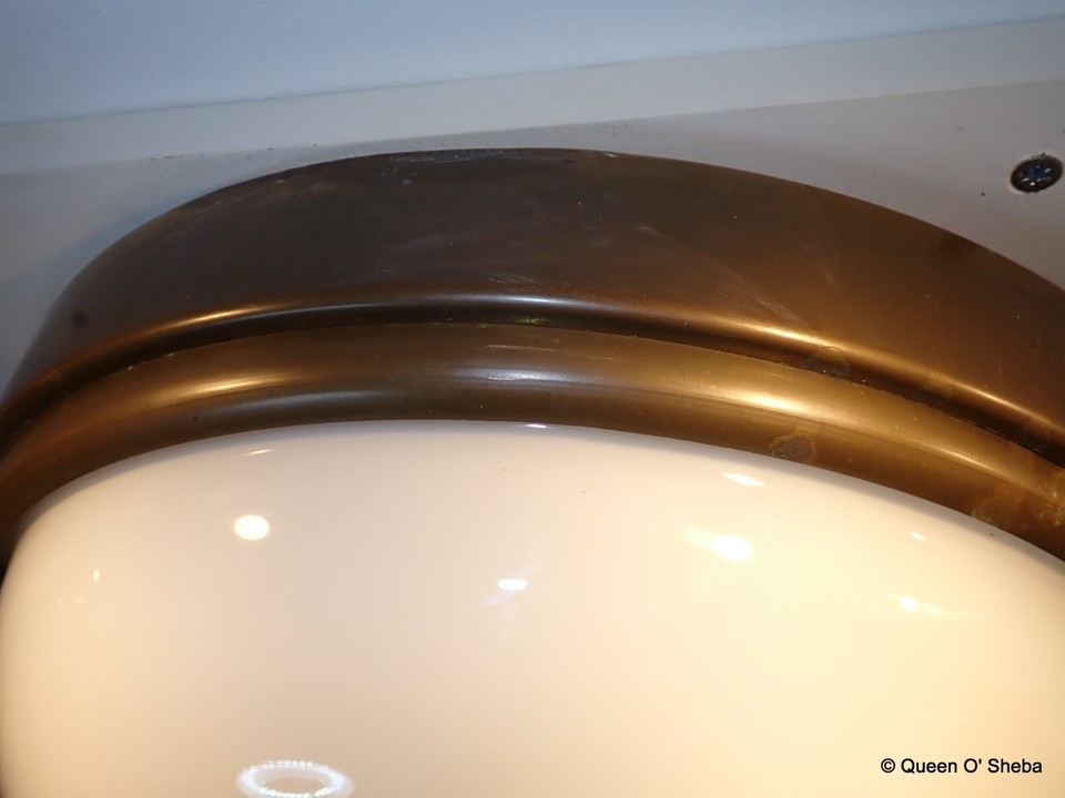 Opaline Bronze Light Ceiling Art Deco Large Round Full Moon eBay