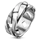 Mens CHUNKY Chain Link Ring Stainless Steel Goth Biker Mesh UK SELLER