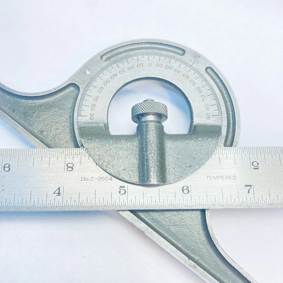 Lufkin C-2504 4R 12" Blade Tempered Rule & Protractor Head Combination Set - USA - Image 3 of 4