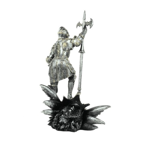XL Ritter Figur mit Drachen Gothic Mittelalter Templer Dekoration IM106 - Bild 5 von 7