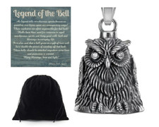 Wise Guardian Owl Good Luck Bell mom gift pet keychain animal lucky charm USA