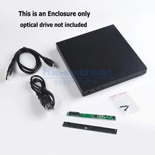 USB 2.0 Slim External Case Enclosure for 12.7mm PATA IDE CD DVD RW Burner Drive