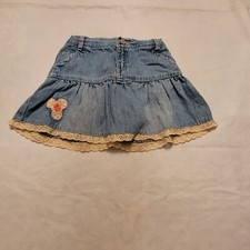 Genuine Kids By Oshkosh Denim Embroidered Skirt Size 24 months Blue