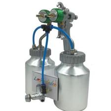 LaChrom 2 Kanal Spritzpistole mit 2 x Becher | Lackerpistole Chrom lackieren Chr