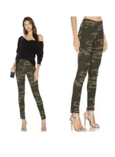 Sanctuary X Anthropologie Grease Runway Camo Leggings Sz M Green Multi