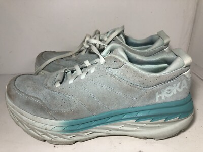 Hoka One One Bondi L Suede Blue Glass Running Shoes 1122572-BGAT Woman s 9.5