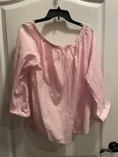 NEW Crown & Ivy L Tropicalia Pink  Top Blouse Shirt boho